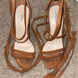 Shoes are from just fab. Size 8.5. Have been worn multiple times.